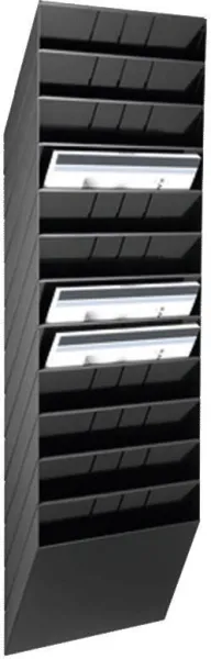 Systém zásobníků s 12 přihrádkami černý A4 na šířku FLEXIBOXX