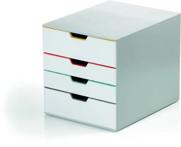 Durable Varicolor A4 zásuvková skříňka 4 přihrádky bílá