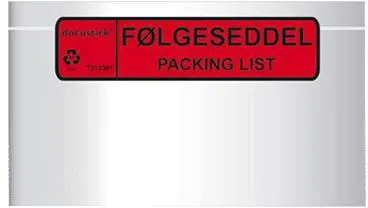 Docustick Standard kapsa na dodací list s potiskem C65 225 mm x 122 mm