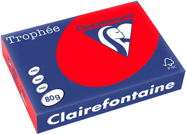 Q-connect Trophee kopírovací papír A4 80g silně červený 500 listů