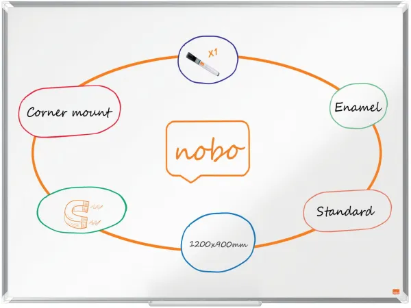 Nobo Premium Plus smaltovaný whiteboard 120x90cm bílý